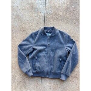 Levi's Unisex Wool Blend Rib Knit Bomber Jacket Full Zip Heather Gray Small